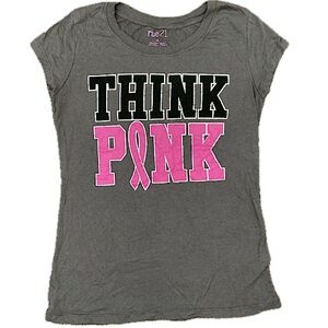 Rue 21 Think Pink Breast Cancer Awareness Top Size XL Juniors /fits women medium
